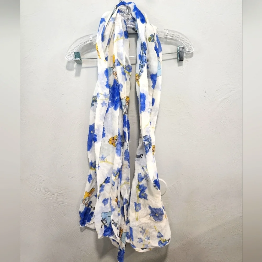 Disney Loungefly~ Alice in Wonderland white, blue, and yellow scarf.